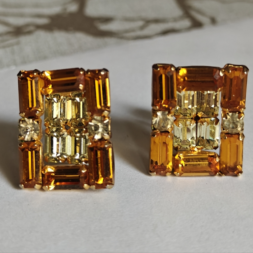 Vintage Sherman Shadow Box Earrings